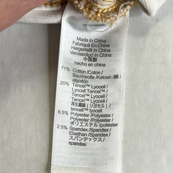 MADEWELL PULL ON SKINNY FLARE IN MINI CHECK PATTERN AUTUME GOLD PANTS SZ 28 - Picture 7 of 16